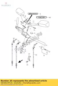 suzuki 5830024F20 conjunto de cables, thro - Lado inferior