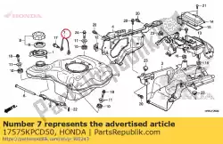 Aquí puede pedir cable, tapón del depósito de combustible de Honda , con el número de pieza 17575KPCD50: