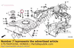 honda 17575KPCD50 cable, tapón del depósito de combustible - Lado inferior