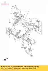 Ici, vous pouvez commander le repose-pieds arrière 2 auprès de Yamaha , avec le numéro de pièce 5GJ274410000: