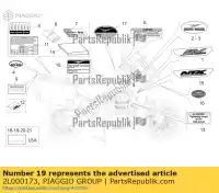 2L000173, Piaggio Group, Etiqueta de esquema de cobertizo moto-guzzi stelvio zgulze00, zgulzg00, zgulzu01 1200 2011 2016 2017, Nuevo