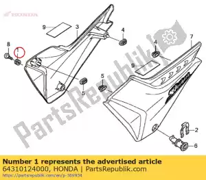 honda 64310124000 rubber, fr. cover mounting - Bottom side