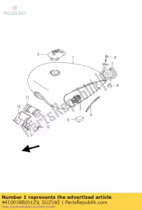 Suzuki 4410038BJ01ZV conjunto do tanque, combustível - Lado inferior