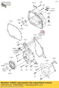 kawasaki 140320129 embrague de cubierta klx110a9f - Lado inferior