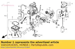 pakkingset van Honda, met onderdeel nummer 16010434305, bestel je hier online: