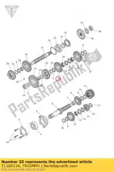 Here you can order the gear output 4th 27t from Triumph, with part number T1180124: