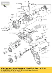 kawasaki 420340741 acoplamento zx1000nff - Lado inferior