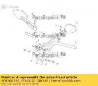 AP8268250, Aprilia, base do espelho retrovisor, Novo