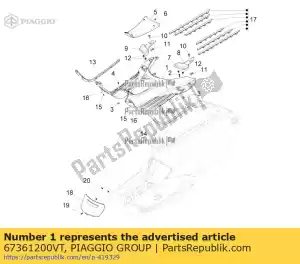 Piaggio Group 67361200VT lakierowany podnó?ek - Dół