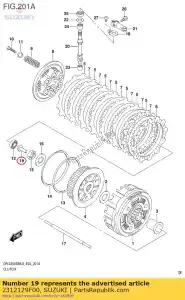 Suzuki 2312129F00 pièce, cl pousser - La partie au fond