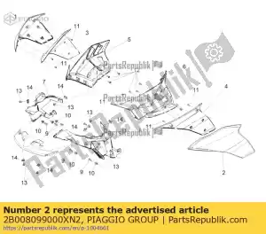 Piaggio Group 2B008099000XN2 carena lat. sx ver. n/déc. - La partie au fond
