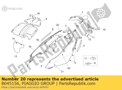 Aprilia B045156, Heckverkleidung rechts hinten band aufkleber, OEM: Aprilia B045156