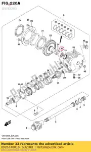 Suzuki 0926340016 lager, 40x50x2 - Onderkant