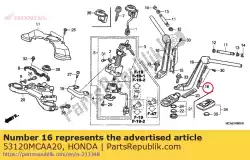 dekking, l. Omgaan met van Honda, met onderdeel nummer 53120MCAA20, bestel je hier online: