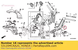 Honda 53120MCAA20 cubierta, l. encargarse de - Lado inferior