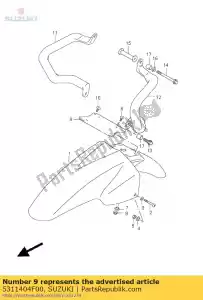 suzuki 5311404F00 chave, fr.fender - Lado inferior