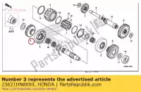 23621HN8000, Honda, bieg, zwolnica (19t) honda trx650fa fourtrax rincon trx680fa 650 680 , Nowy