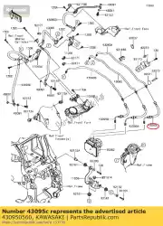 Aquí puede pedir freno de manguera, pinza de freno derecha zg140 de Kawasaki , con el número de pieza 430950560: