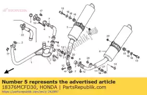 honda 18376MCFD30 band, l. rr. muffler - Bottom side