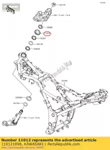 kawasaki 110121898 kap, stuurpen ex500-f1 - Onderkant