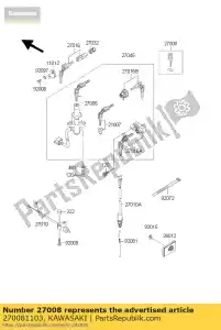 kawasaki 270081103 key-lock,blank zx900-a1 - Bottom side