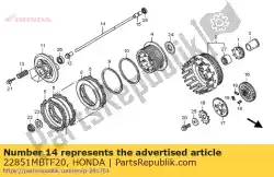 Here you can order the rod, clutch lifter from Honda, with part number 22851MBTF20: