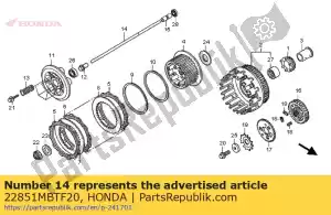 honda 22851MBTF20 rod, clutch lifter - Bottom side