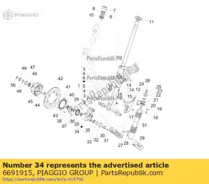 Piaggio Group 6691915 goupille et support d'amortisseur - La partie au fond
