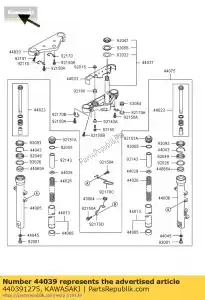 kawasaki 440391275 soporte-horquilla superior bn125-a1 - Lado inferior