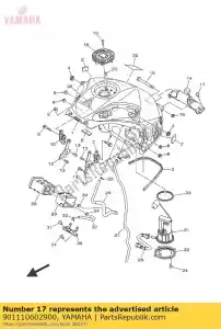 yamaha 901110602900 bolt - Bottom side