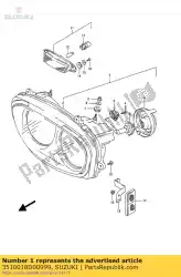 koplamp assy van Suzuki, met onderdeel nummer 3510018D00999, bestel je hier online: