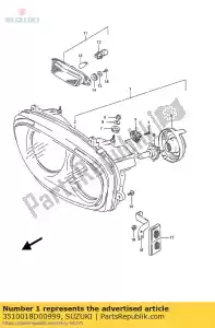 suzuki 3510018D00999 lampe frontale assy - La partie au fond