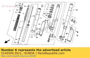 Honda 51405ML3921 label - Bottom side
