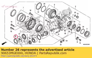 honda 90653MGE000 anel, rolha - Lado inferior