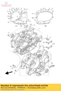 yamaha 901161040500 tornillo, espárrago (22u) - Lado inferior