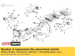 aprilia AP8224580 clignotant avant gauche / arrière droit. - La partie au fond