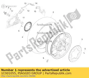 Piaggio Group 1C001055 achterwiel 3,75 x 14