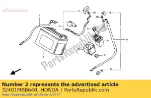 honda 32401MBB640 cabo, bateria inicial - Lado inferior