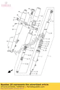 yamaha 5TJ231255000 metaal, schuif 1 - Onderkant