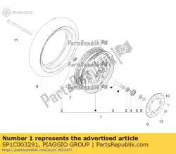 Aqui você pode pedir o roda dianteira completa com rolamentos em Piaggio Group , com o número da peça SP1C003291: