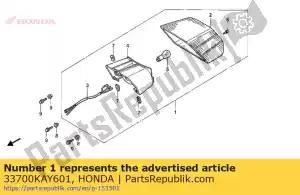 Honda 33700KAY601 montagem da luz traseira. (1 - Lado inferior