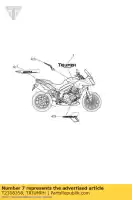 T2308358, Triumph, autocollant panneau arrière gauche triumph tiger sport 1215 2013 2014 2015 2016, Nouveau