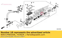 Aqui você pode pedir o anel de retenção, pistão em Honda , com o número da peça 90651MBG006: