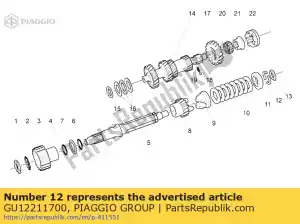 Piaggio Group GU12211700 medio anillo - Lado inferior