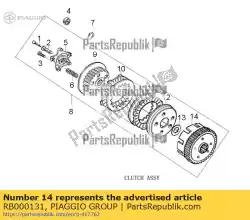 Aqui você pode pedir o kuplungingskorf em Piaggio Group , com o número da peça RB000131: