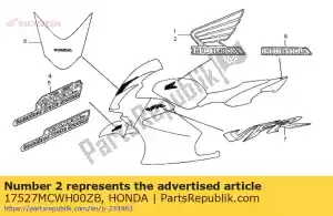 Honda 17527MCWH00ZB mark, l. fuel tank *type2 - Bottom side