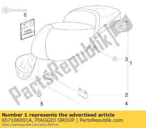 Piaggio Group 657106001A zadel montage - Onderkant