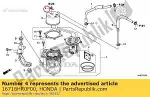 Honda 16718HR0F00 amortiguador, conector - Lado inferior