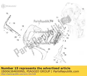 Piaggio Group 1B006364000NS fijación escudo delantero derecho - Lado inferior