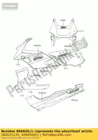 560631235, Kawasaki, pattern,side cover,lh ex500-d7 kawasaki gpz 500 2000, New